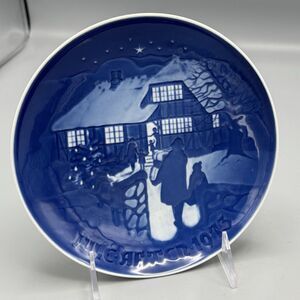 1973 B & G Blue and White Christmas Plate Country Christmas Limited Edition